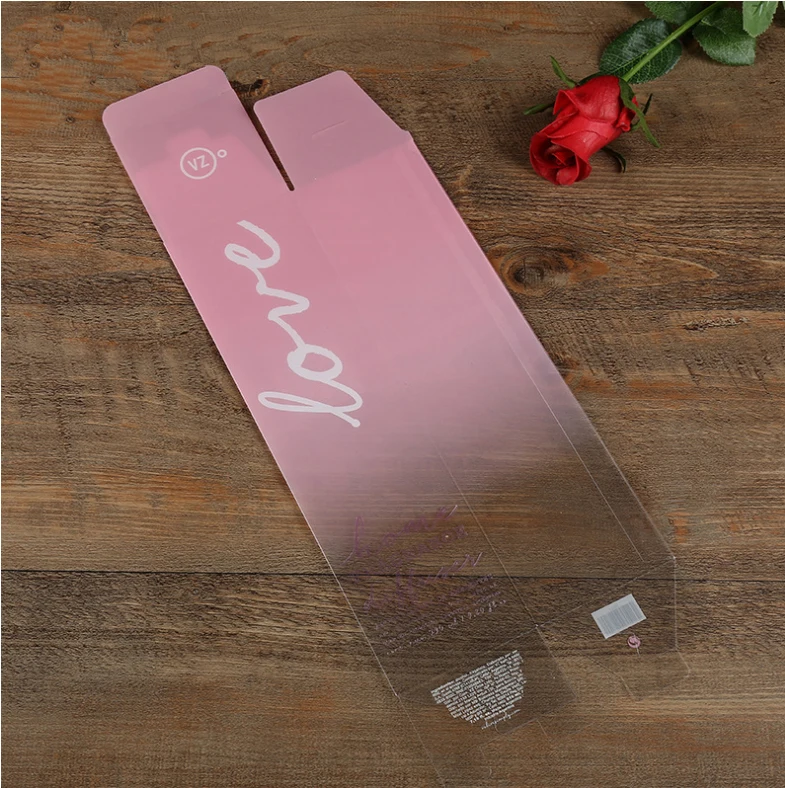 Индивидуальная коробка горячее тиснение печать складные маленькие прозрачные пластиковые