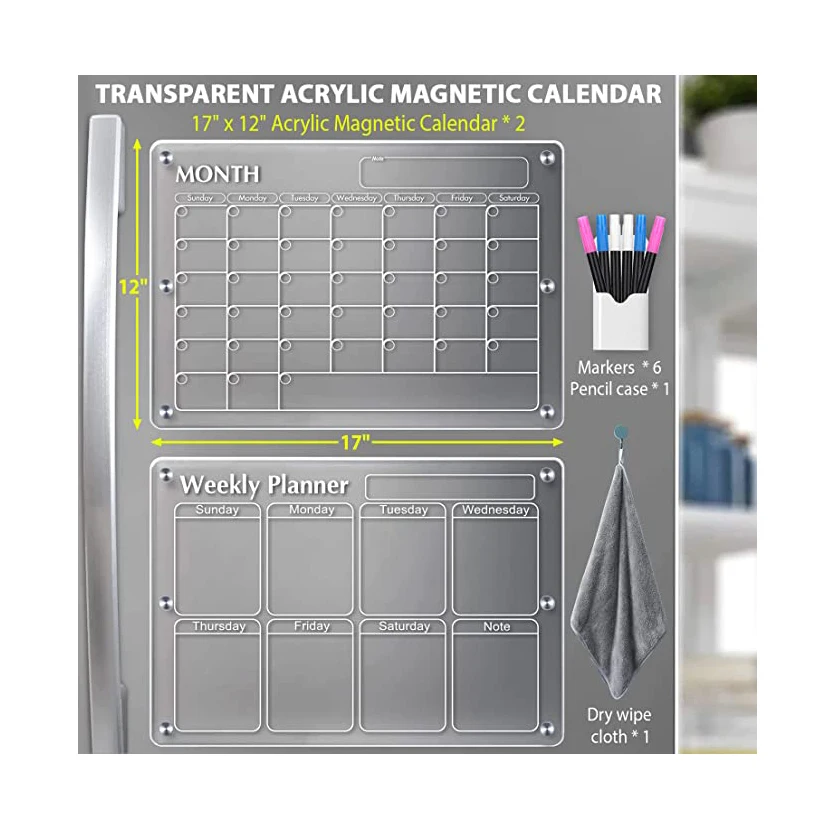 High Quality Memo Tablet Magnetic Whiteboard Acrylic Dry Erase Board For Fridge