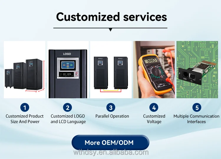 Factory low frequency 30kVA 40kVA 60kVA Online UPS power supply 3 Phase 380V 400V 415V built in transformer