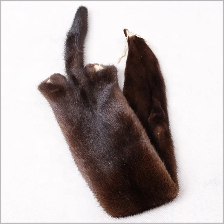 Hotsale Real Animal Pelts Mink Fur Black Fur Skin