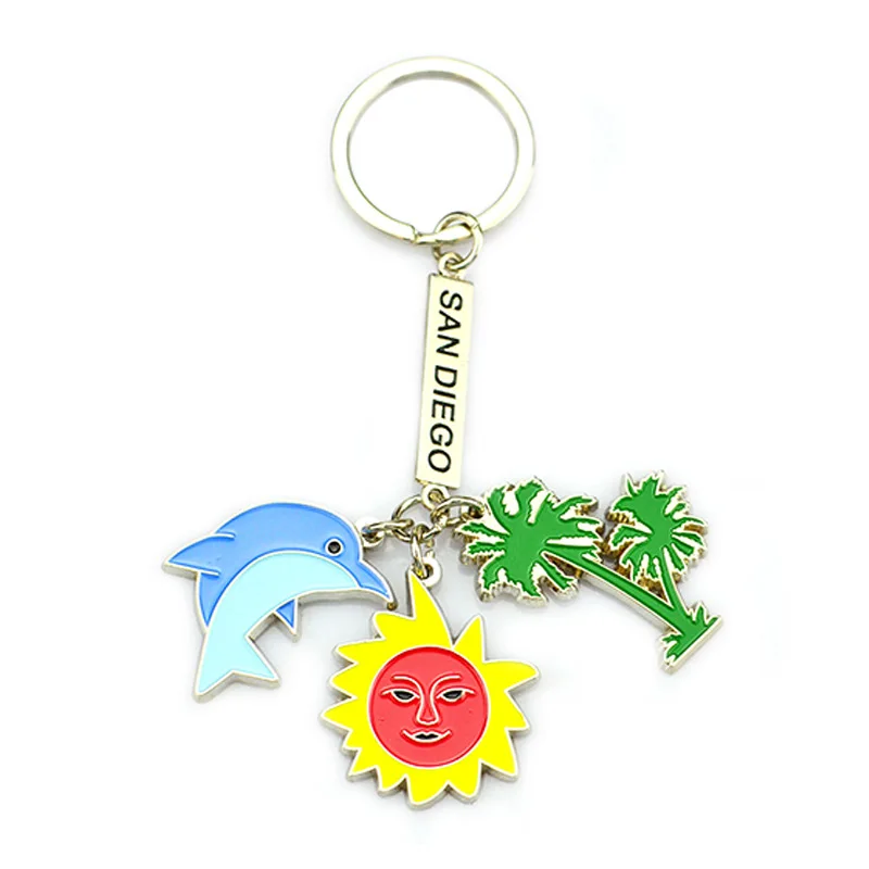 Custom Collector Metal Keychains Insects Monarch Butterfly Enamel Keyring Keychain For Souvenir