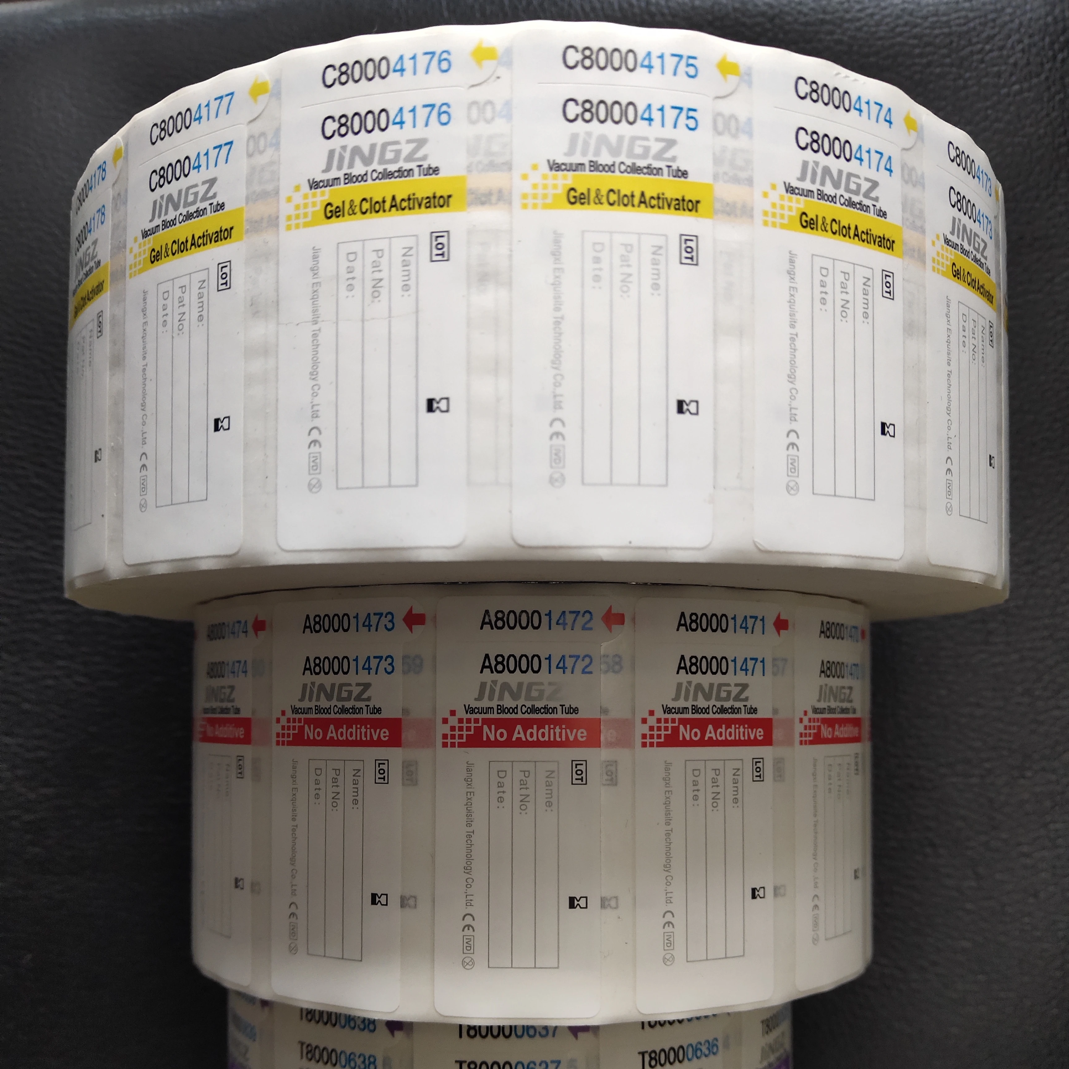 Hot Sales High Temperature Resistant Self Adhesive Test Tube Medical Label For Blood Collection Tube