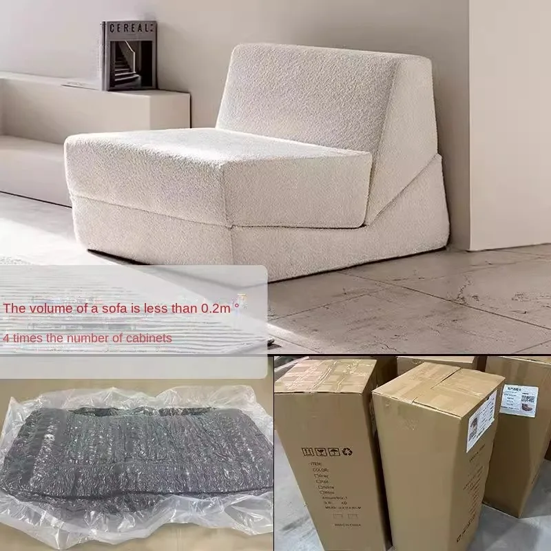 Foldable Single Sofa Bed living room sectional couch Modular recliner vacuum sealed compressed foam fabric sofa chair furniture