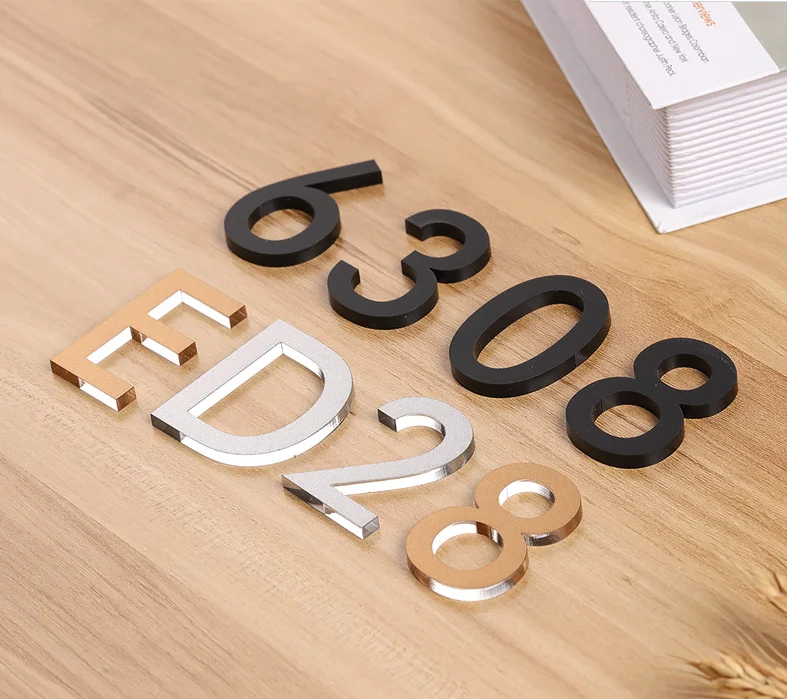 Figure Letters Acrylic Mirror Surface Wall Sticker 3D Silver Gold Paint Festival Party Decoration Diy Art Wall Stickers