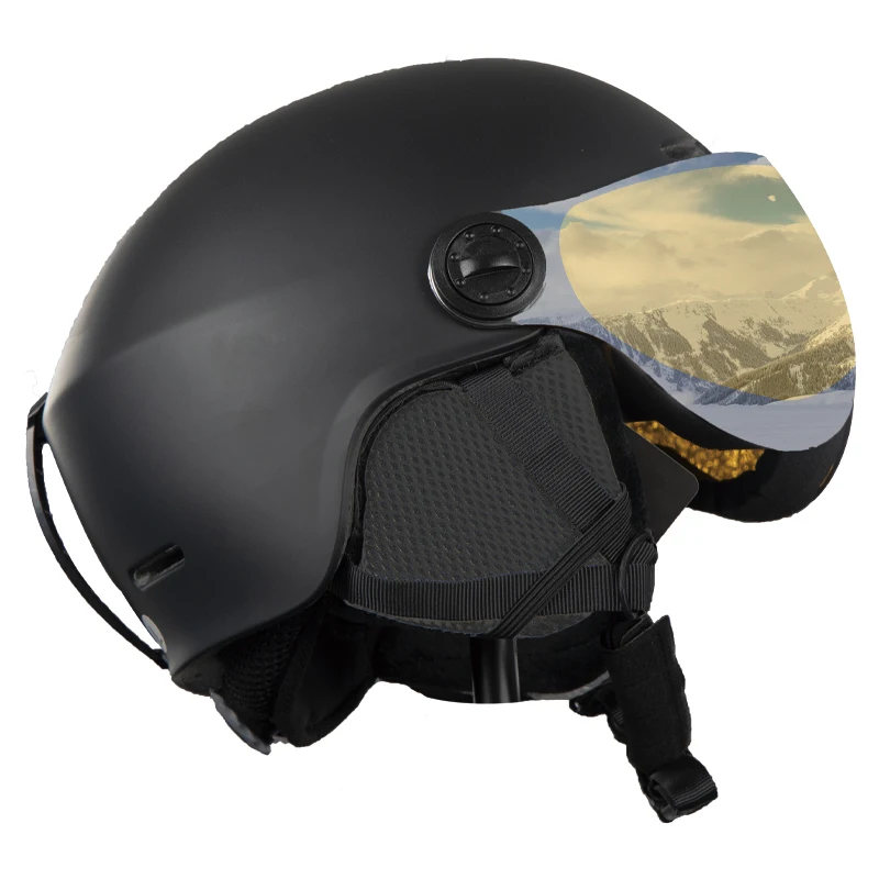 Park wholesale oem customized snow board helmet Winter Snow Sport Ice Skating Snow Ski Helmet With Visor CE EN1077