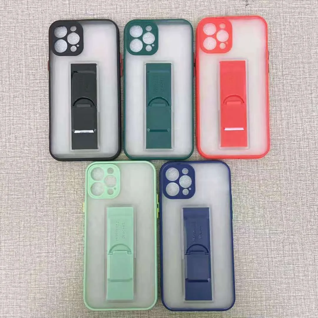 For iPhone 12 11 Pro Max Translucent Ring Stand Soft Case For iPhone XS XR 8 7 SE 2021 Matte Phone Holder Case Cover