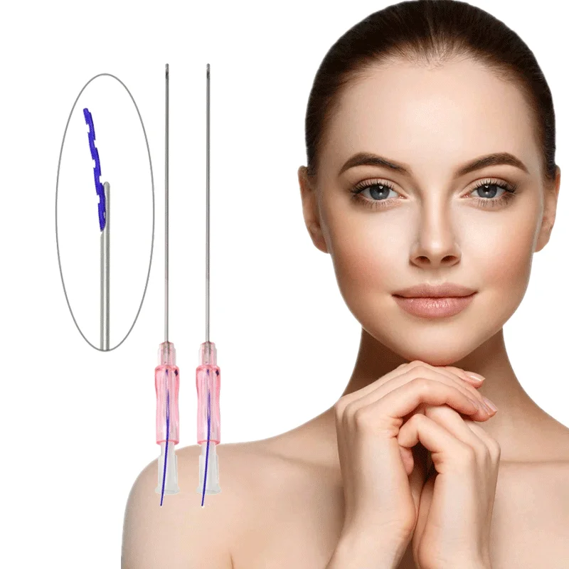 18G 100mm 2022 popular  selling products face lift v line pdo thread needle with thread