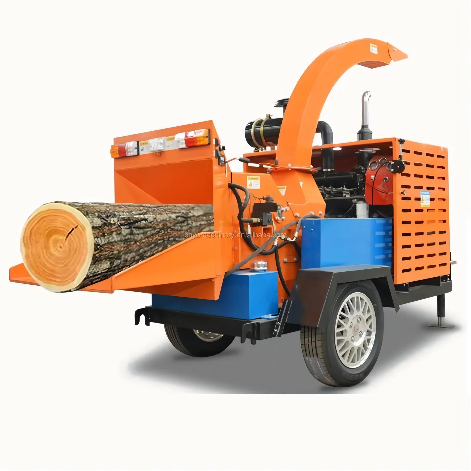 Hot sale 50 hp self powered Diesel Wood Chipper Machine Hydraulic feeding Mobile wood chipper shredder