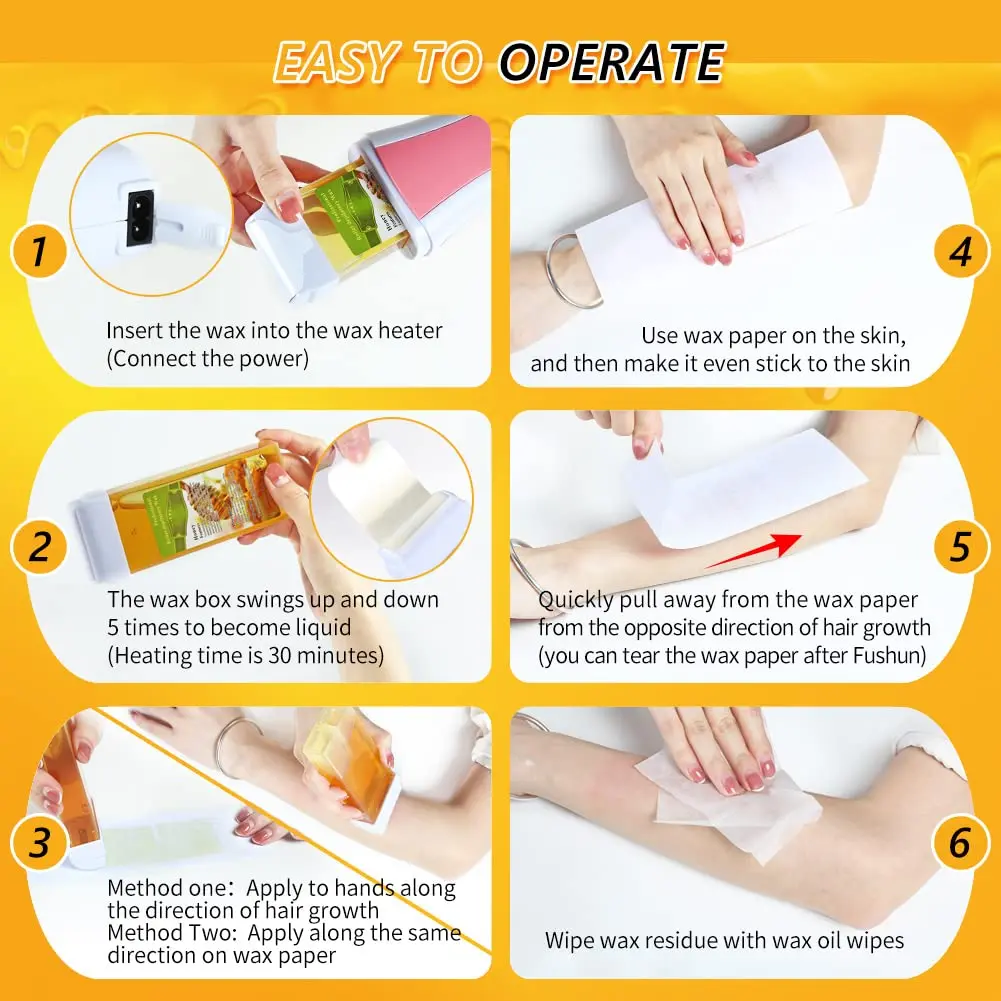 Wholesale Hair Removal Depilatory Painless Wax Roller Cartridges 100ml Roll on Soft Wax In Tin