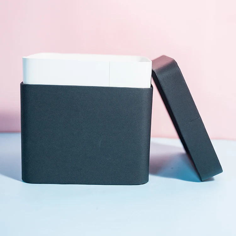 papieren busje  black square gift box coffee bean tea canister bottle paper tube custom cardboard printed square paper tube