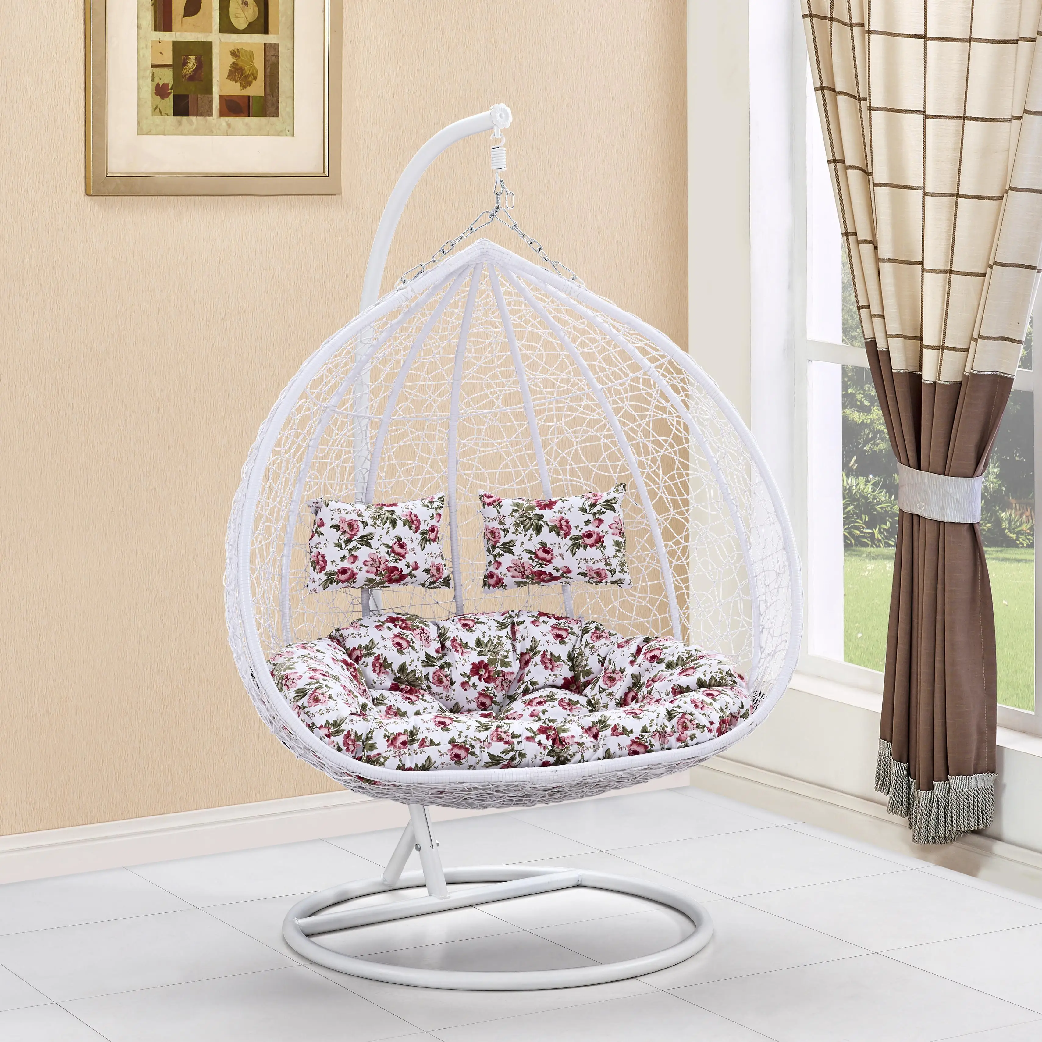 Outdoor Garden Balcony Pod Patio Hammock Hanging Pod Rattan Swing Egg Chair With Stand