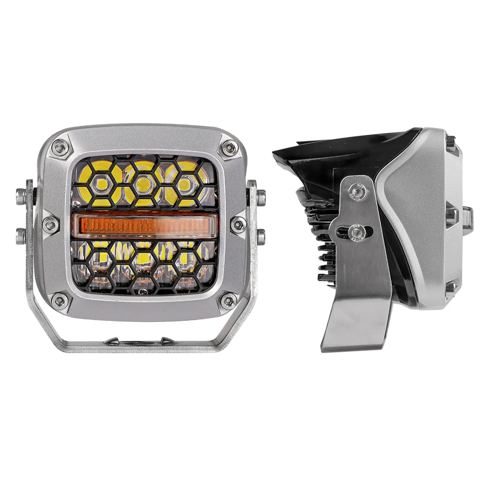 NEWEST 60W honeycomb shaped 10 bulb 6W/ piece white DRL amber indicator led work light for jeep, offroad vehicle