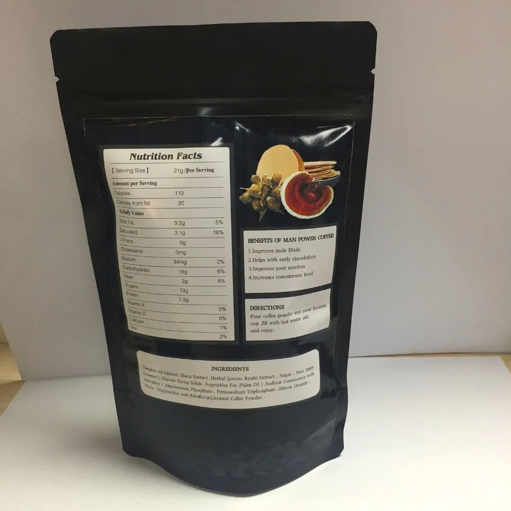 Мужская Сила Tongkat Ali, пикантные добавки, растворимый кофе, коричневая пудра, 1 Саше/раз, травяной мгновенный кофе для увеличения пениса