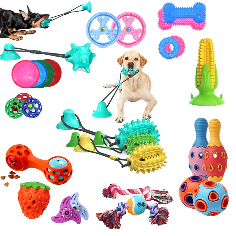 Natural Rubber Plush Silicone Plastic Tpr Nylon Abs Chewing Chuck Pet Tug-of-war Rope Ball Toothbrush Dog Chew Toy