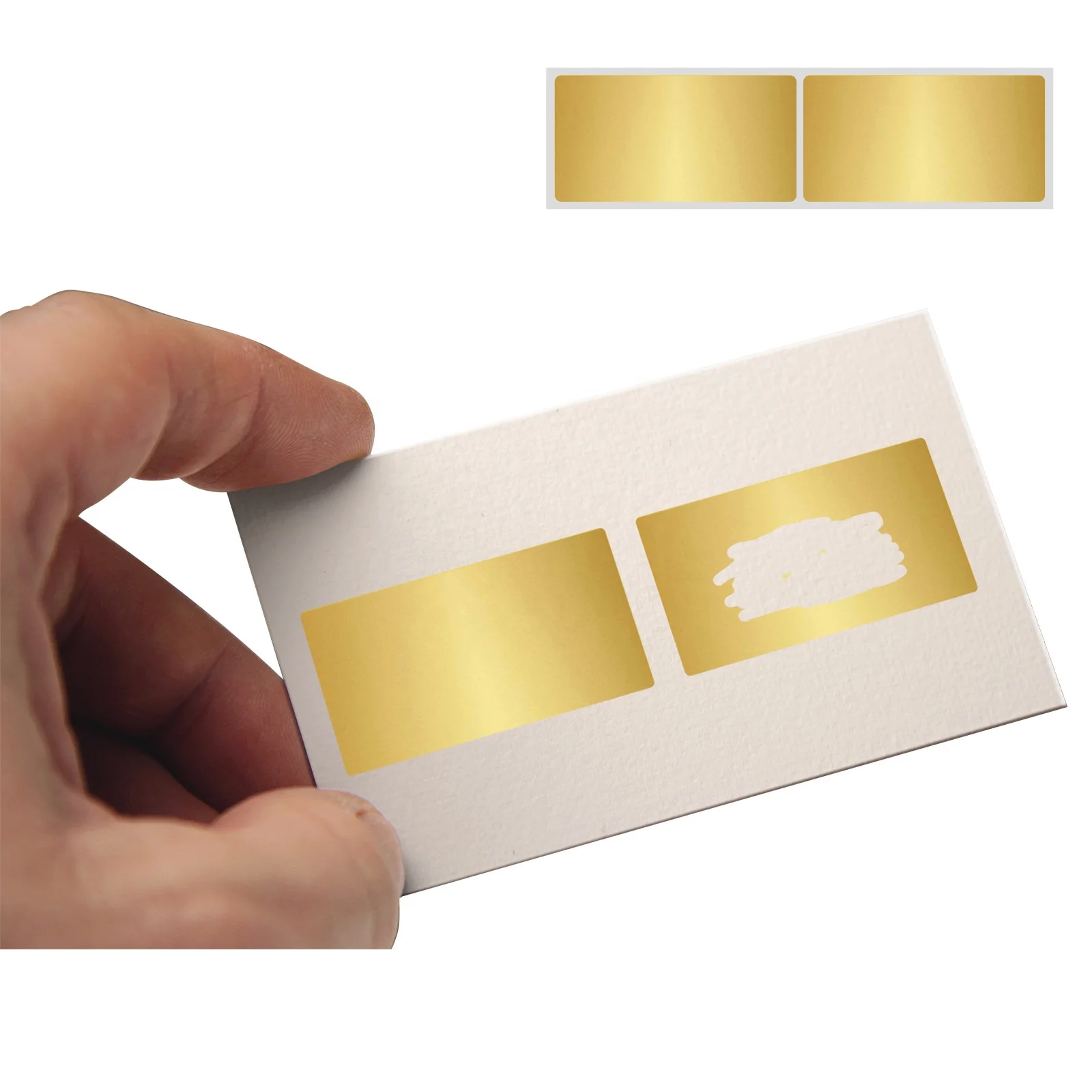 Gold Rectangle Shape Scratch Off Label Scratch Card Stickers
