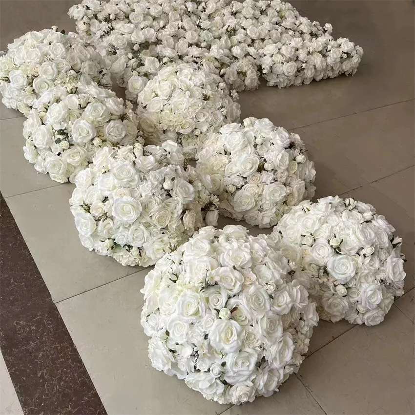 White Flower Balls Customize Floral Arrangements Wedding Centerpiece Flower Bouquet Party Centerpieces For Table