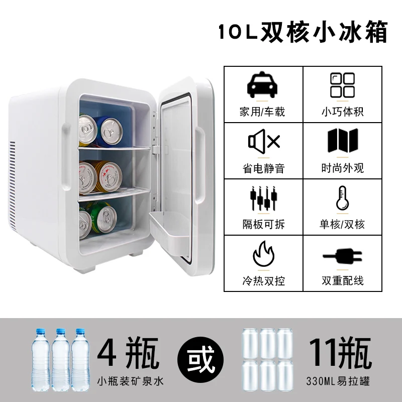 10L car use fridge  refrigerator Portable refrigerator Ac 100V-220V Dc 12V Mini Cosmetic Refrigerator With Mirror LED Light