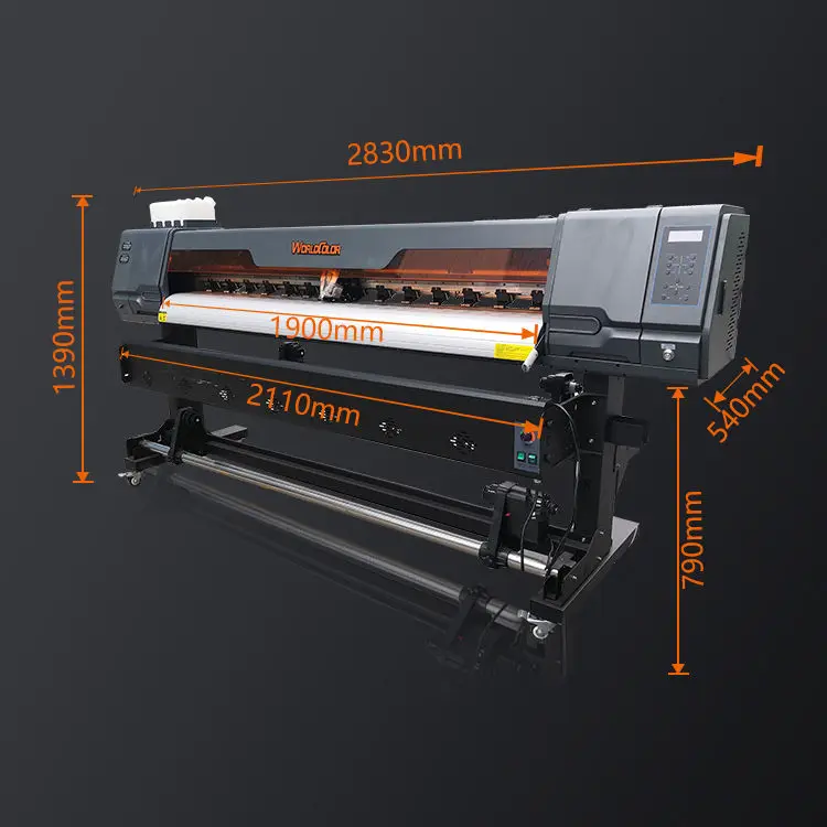 Industrial 6 feet photo printing machine printer 1.8m eco solvent printer f1080 i3200 for vinyl pp sticker banner
