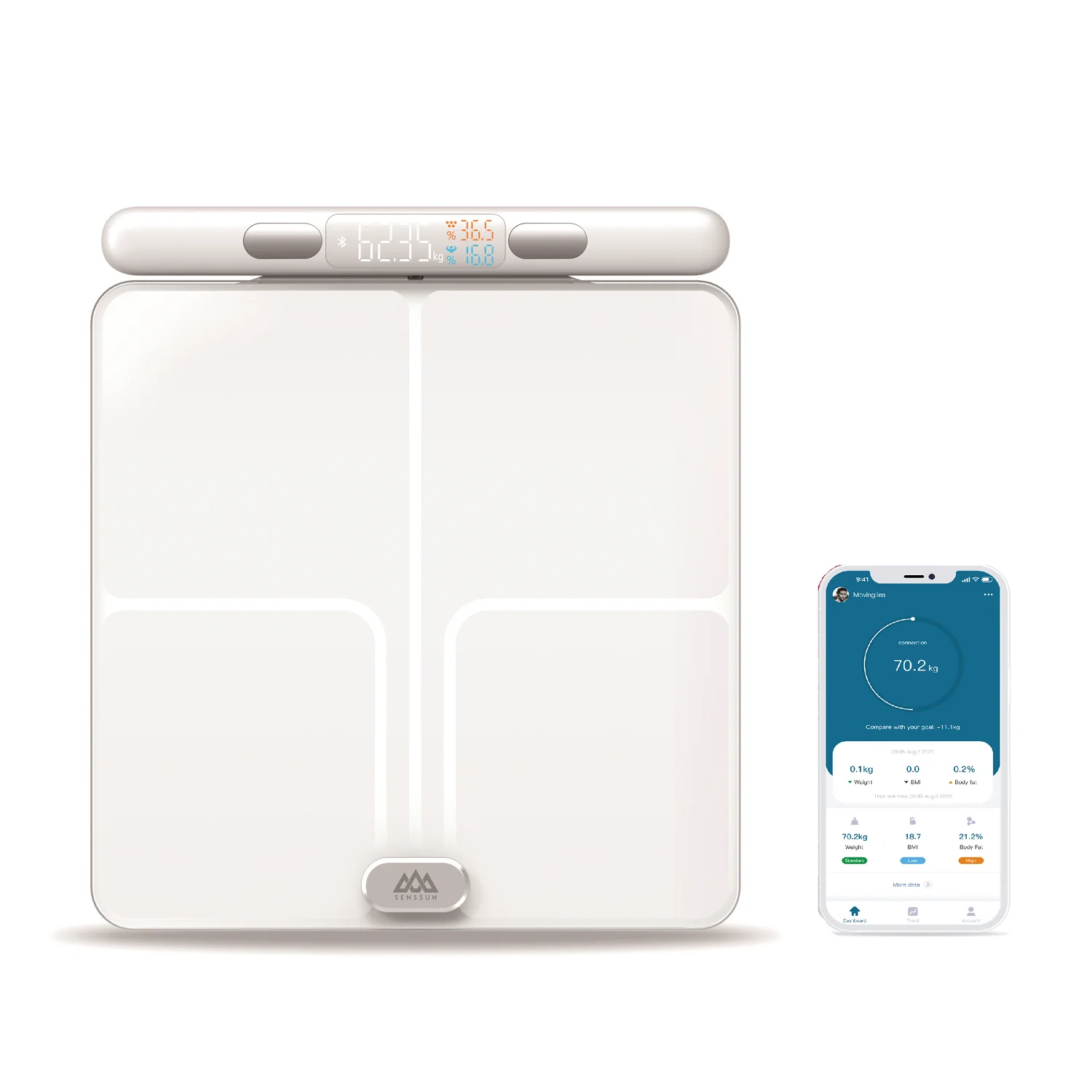 Popular Scale 8 Electrodes Wifi And Bluetooth Connection Inpedance Accurate Digital Smart Body Fat Scale  With Bmi Calculator