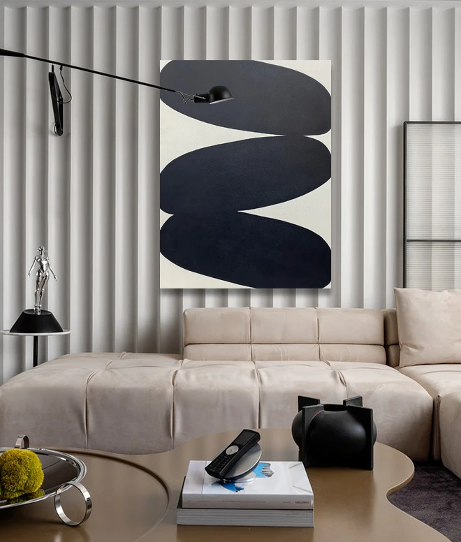 Modern creative minimalist design home living room abstract painting hand-painted texture oil painting