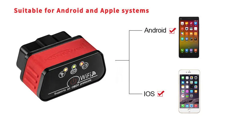 Wifi-сканер KONNWEI KW903 Elm327 Obd2 считыватель кодов неисправностей автомобильный диагностический сканер оранжевого и черного