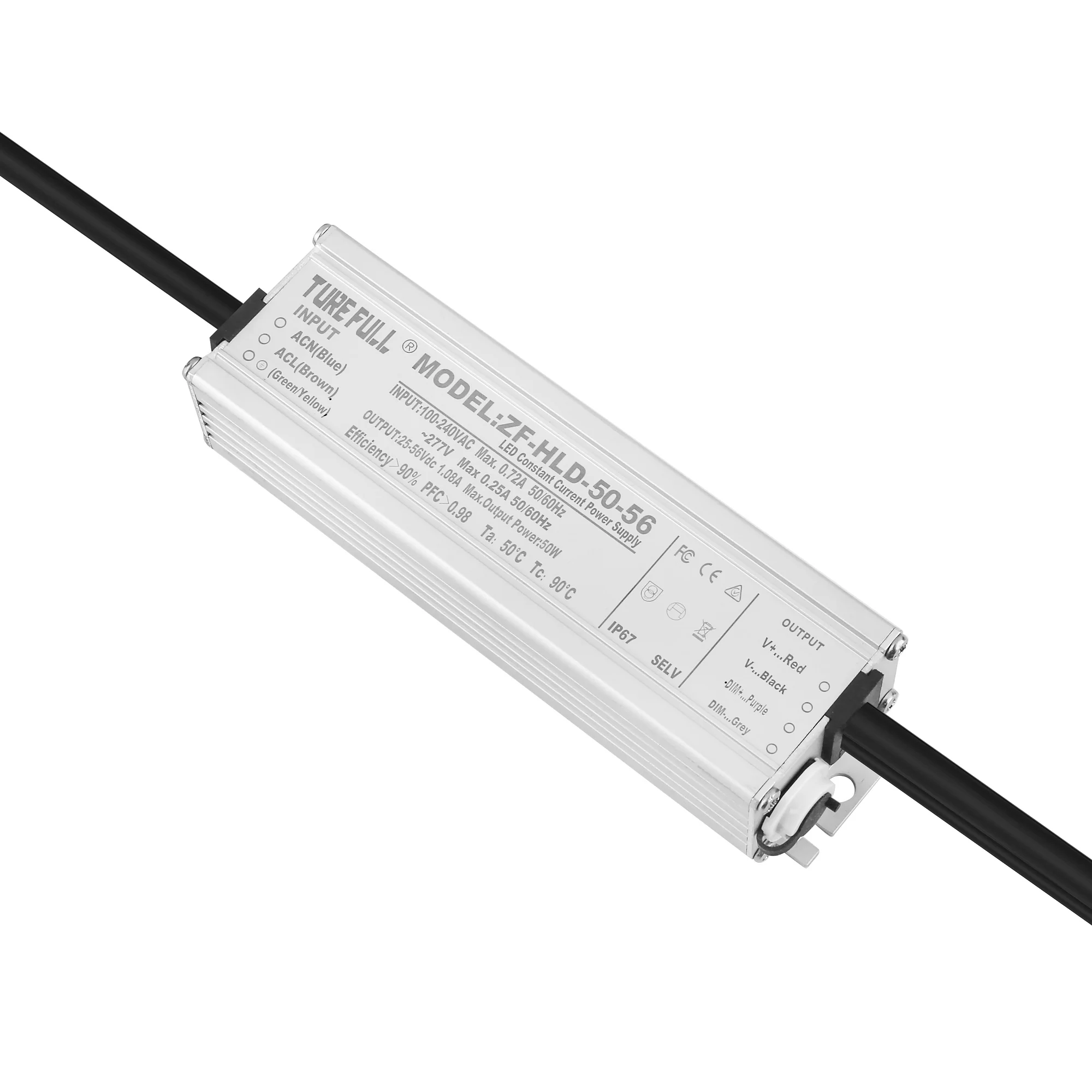 Aluminium 40W 50W 56W LED Driver 0-10V Dimming 600ma 1000ma 1200ma Panel Lamp Single Smooth Dimmable RoHS Certified LED Lighting