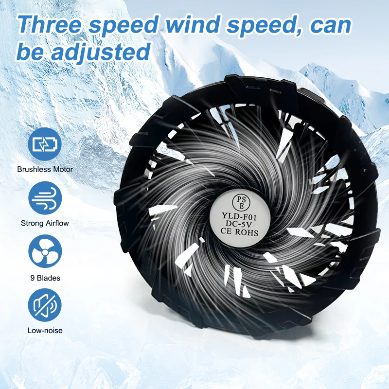 Fashion Blue Long Sleeve Summer Cool Fan Cooling Air Conditioner Jacket Fan Air Conditioning Clothes With Reflective Stripe