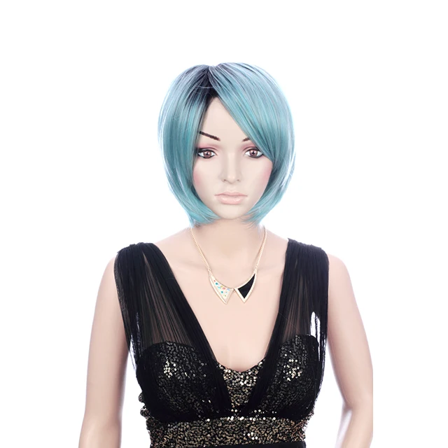 Оптовая Продажа с фабрики ombre черный корневой краситель смешанного цвета зеленый 30 см