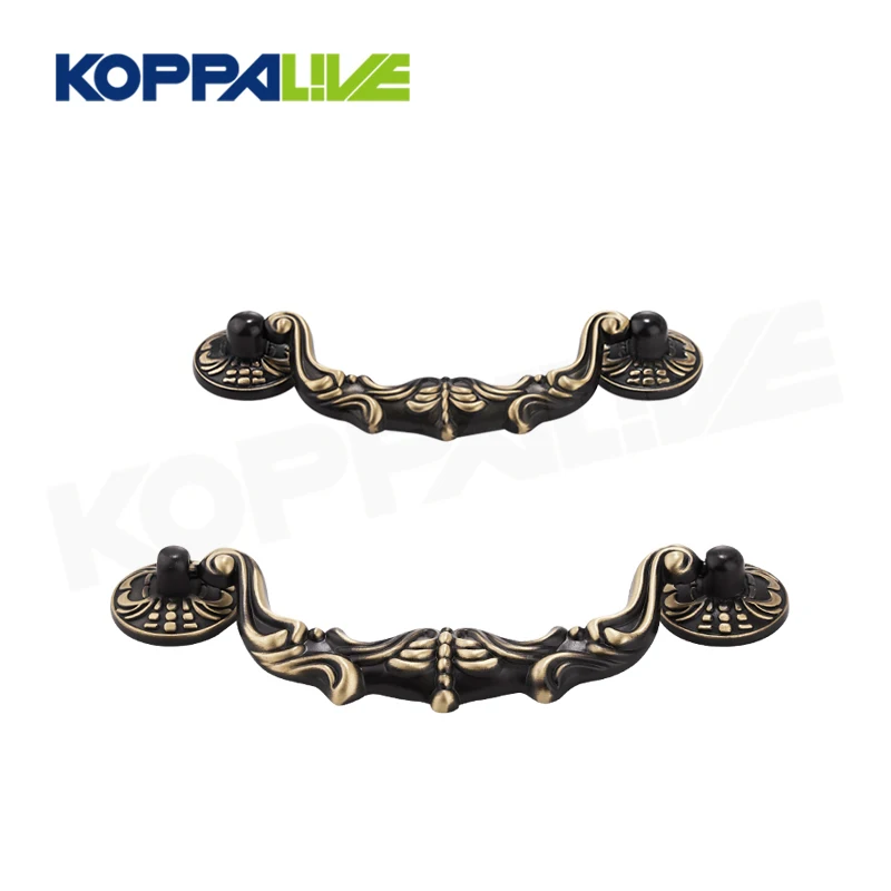 Koppalive Antique Victorian Style Bail Drop Drawer Pulls Brass Cabinet Decorative Dresser Handles