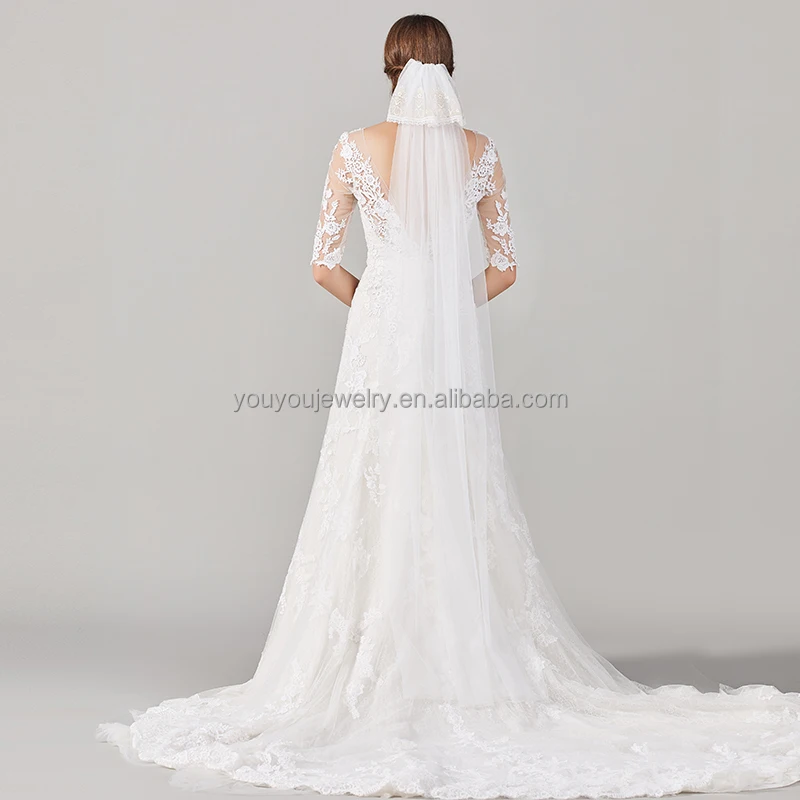 2023 Fashion Cathedral Bridal Long Veils Soft Tulle One Layer Veil For Wedding