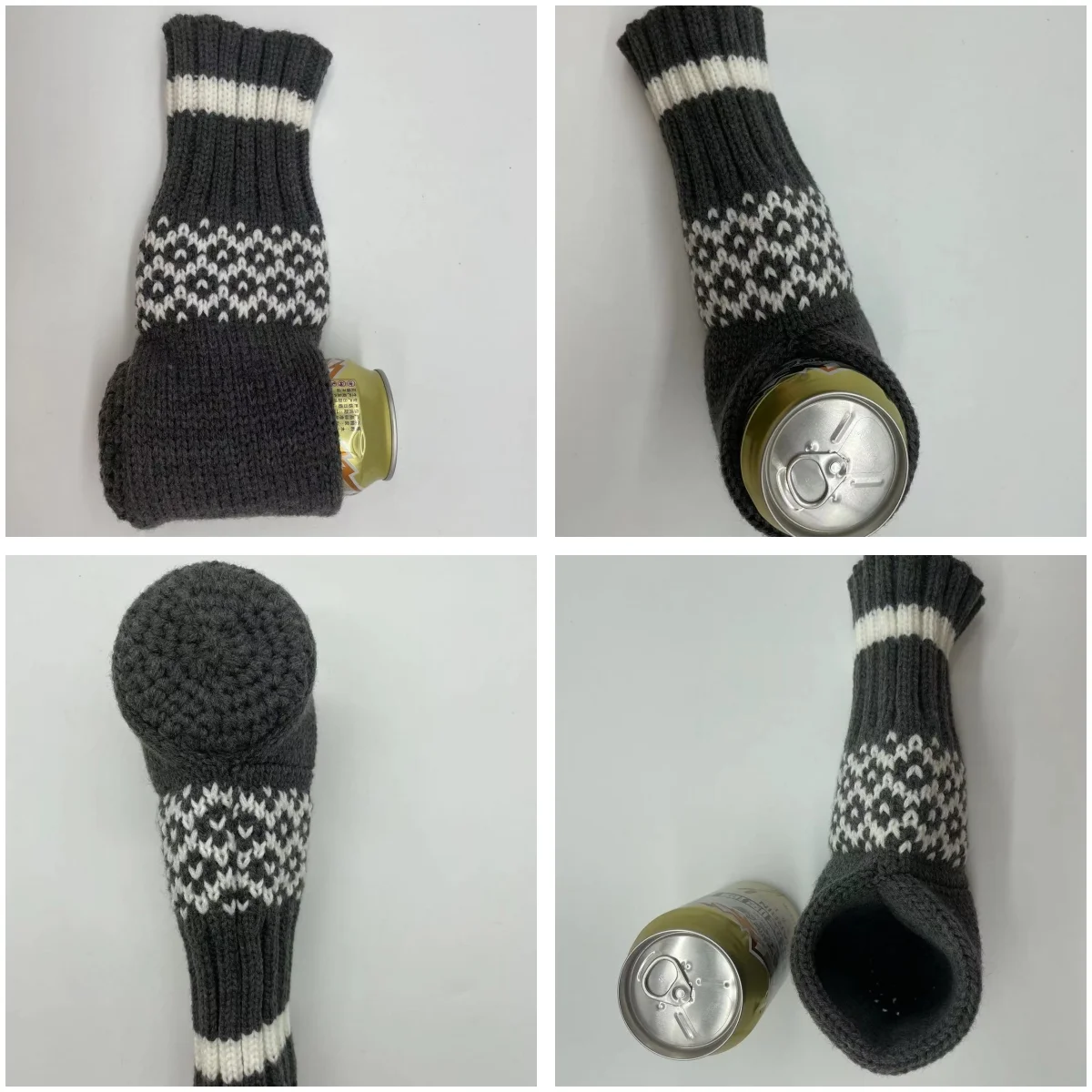 Factory Wholesale Crochet beverage mitten Christmas gift beer koozie Mitten