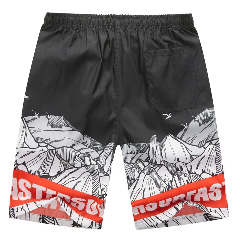 
Hot Sale Fancy Pattern Print Beach Shorts Elastic Mid Waist Swimming Short Pants 