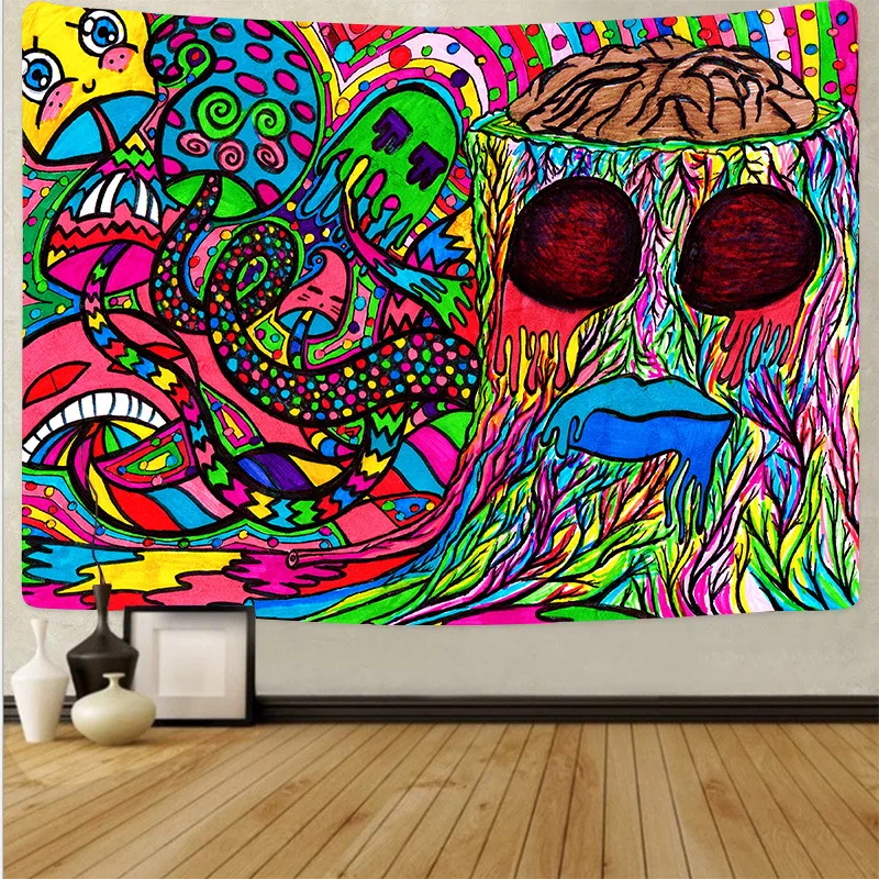 3D коврик психоделический красочный Монстр настенные гобелены, абстрактный хиппи настенный гобелен настенный/
