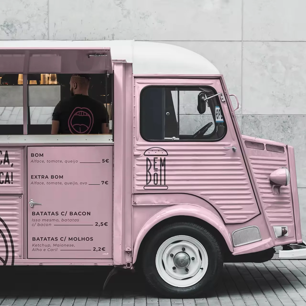 Pink Citroen Hy Bus Fast Food Trailer Street Selling Coffee Van Catering Truck for Snacks Dog Grooming