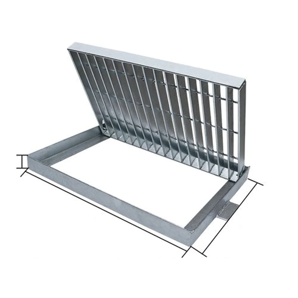 Industry Heavy Duty drain cover steel open grid panels sidewalk China steel grating prices for drainage channel systems