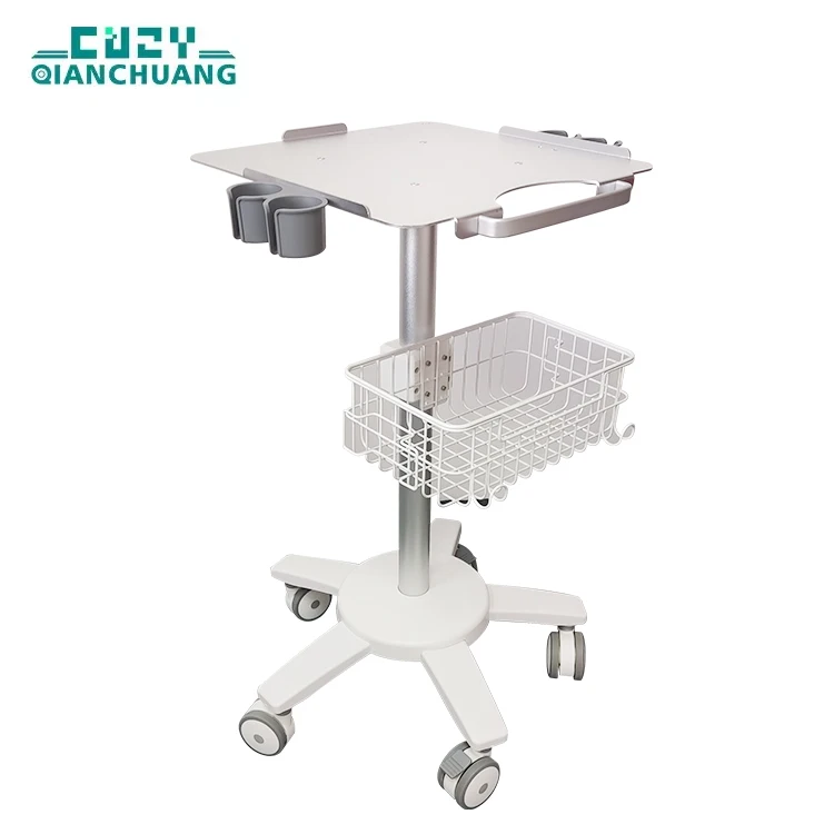New Arrival Small Equipment Tray Portable Storage Basket Noiseless Caster Medical Trolley