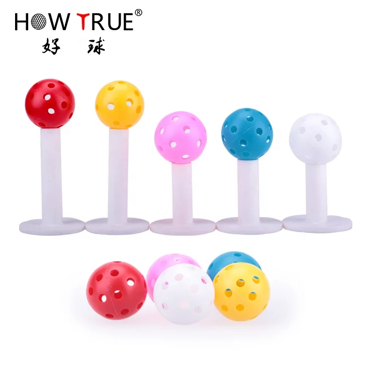 How True High Quality 42mm Three Piece Golf Practice Ball Multicolor Plastic Airflow Colored Hollow Golf Balls