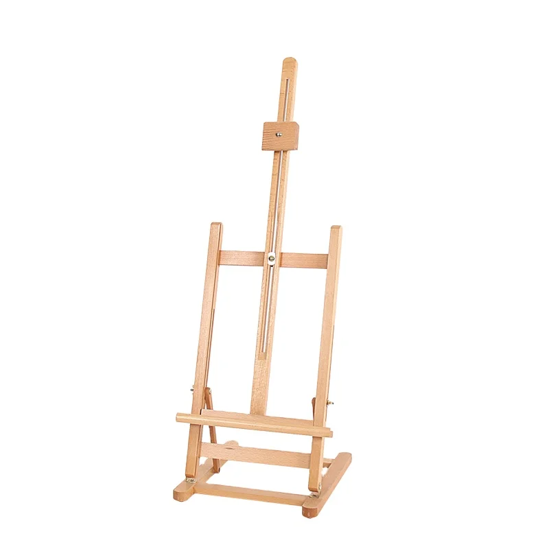 Small Tabletop Wooden H-Frame Studio Easel Adjustable Beechwood Art Stand Small Table Easel HJ-4