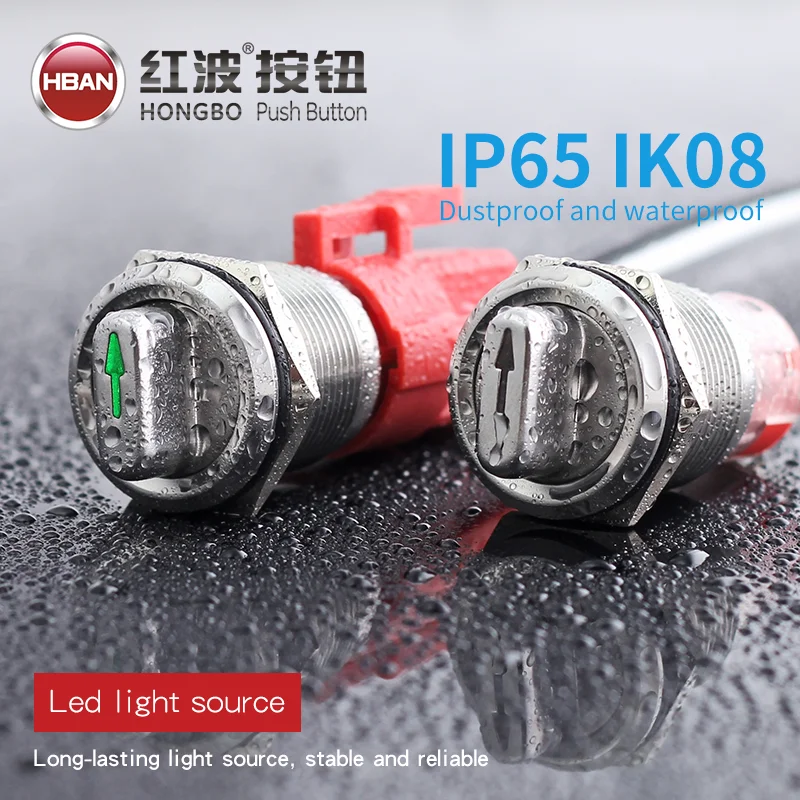 2 3 position metal selector 1no1nc on off pin terminal waterproof latching 22mm rotary switch