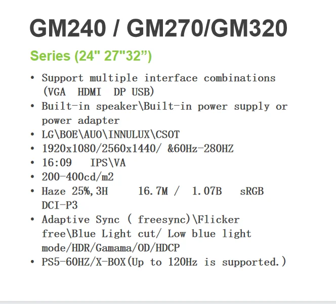 Factory Price 24inch Display Frameless Fhd Monitor Desktop Computer Monitor