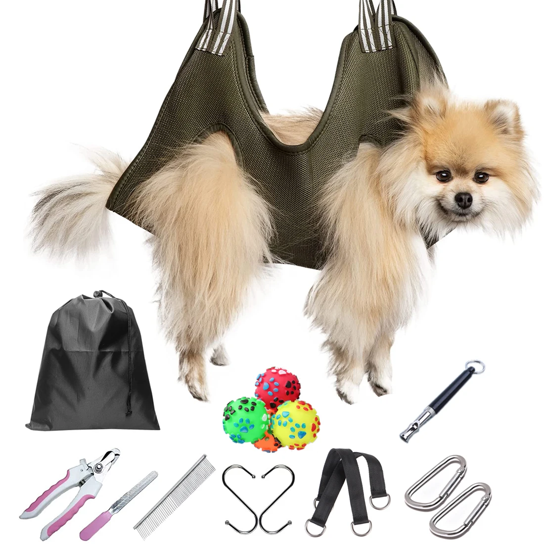13 in 1 Pet Dog Grooming Hammock Dog Grooming Harness Nail Trimming Helper for Small Medium Large Dogs and Cats