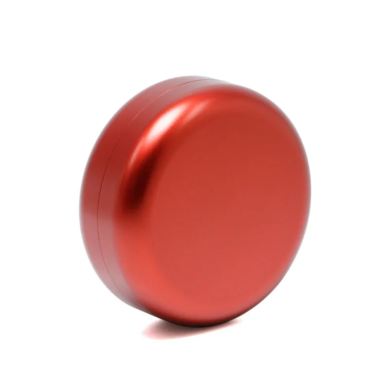 Custom laser etching logo black red Air Tight Aluminum herb Container 55mm Herb Storage Puck