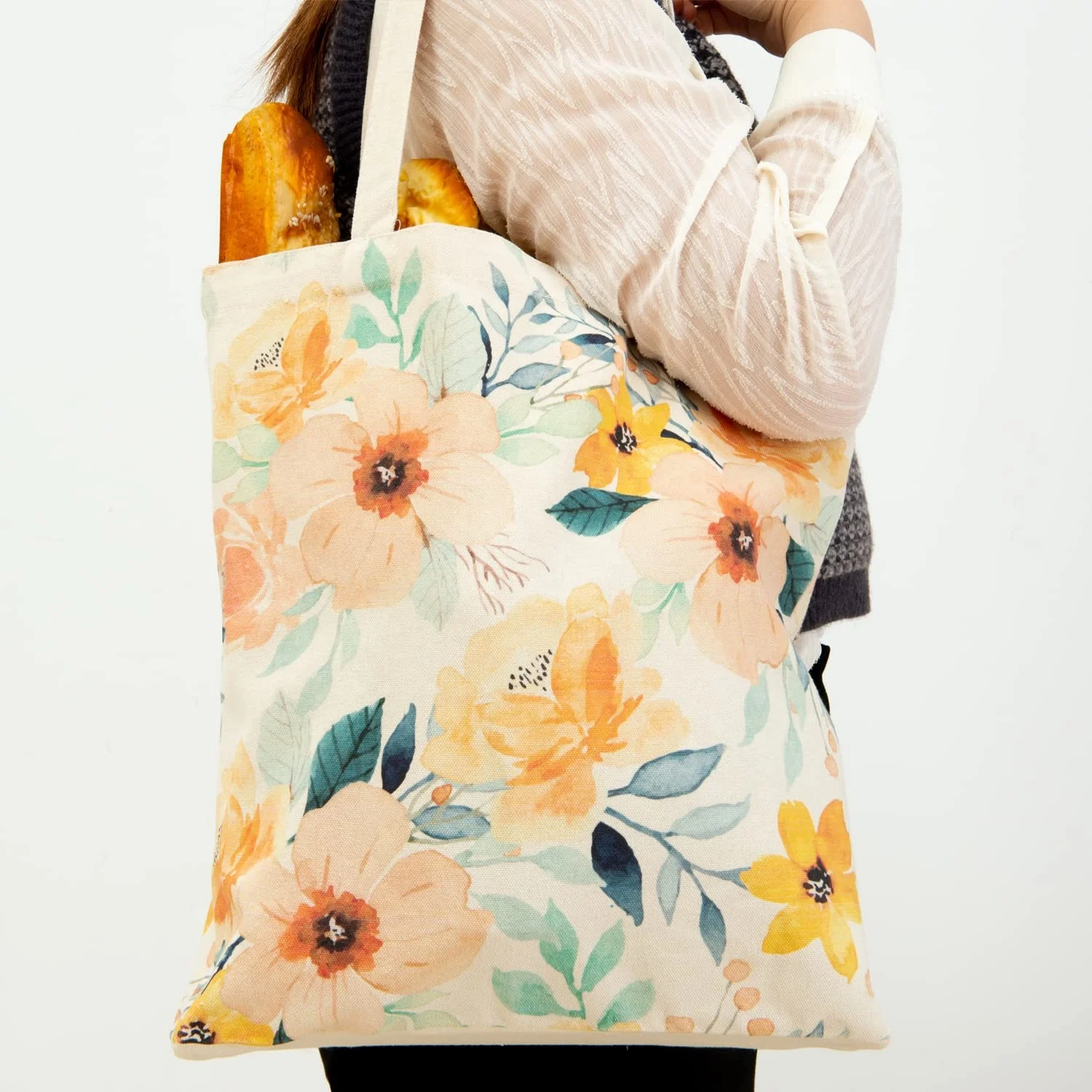 4 Different Patterns Exquisite Workmanship Tote Bag Cloth Reusable Canvas Shopping Groceries Big Cotton Bag For Long Time Used