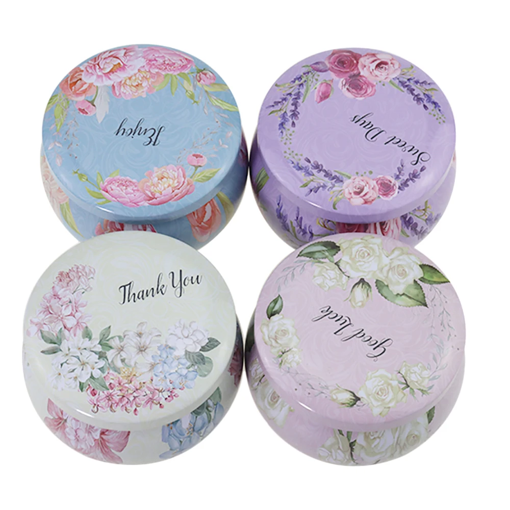 Customized 4 Oz  8 Oz Luxury Empty Metal White Candle Jars Container Candle Tin Can For Soy Wax Candles Candy Gift