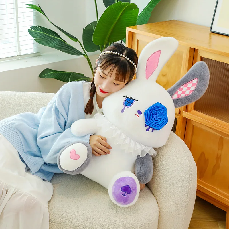 Custom Manufacture Cute Bunny Plush Rabbit Doll  Halloween Gothic Style Plush Toy