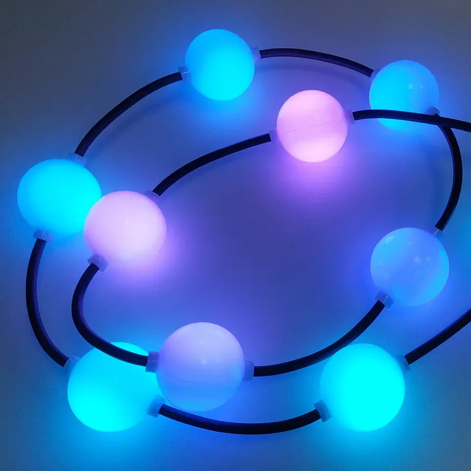 Christmas Decorative Lighting DMX RGB Ball Pixel String Lights DMX 3D LED
