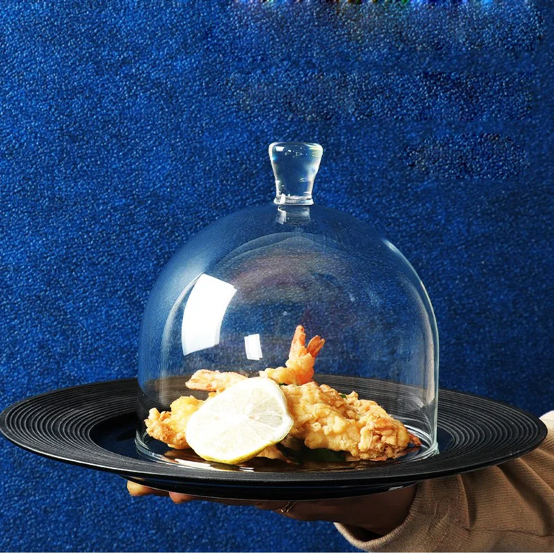 Wholesale High Quality Elegant Colored Blown Glass Cover in Various Shapes Exquisite Flower Design Glass Crafts Dome Decoration