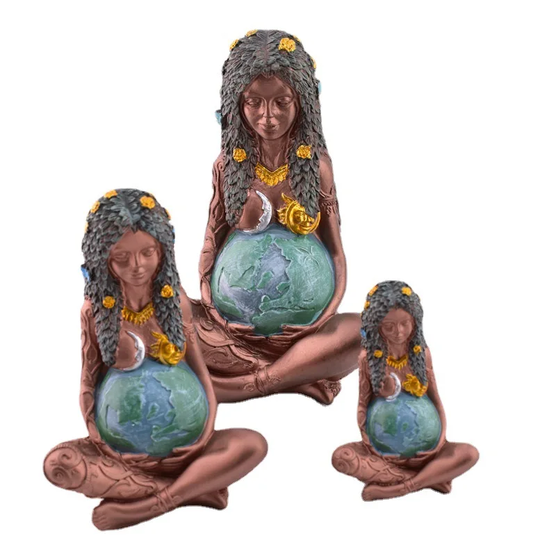 Factory Cheapest Price Greek Gaia Mother Earth Goddess Statue Resin Witchy Spiritual Nature Figurines Home Room Decor