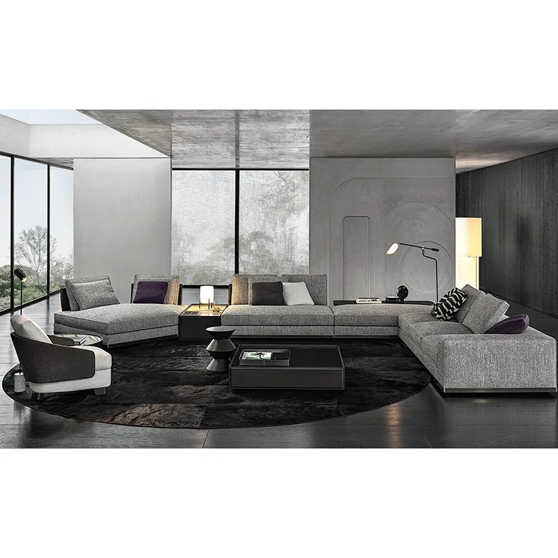 AJJ YS38  Italian minimalist sofa italian style furniture designer light luxury custom villa furniture set fabric sofa
