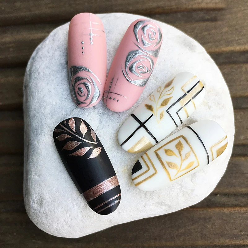 ROSALIND very good prices oem metallic uv organic non toxic resin nail gels mirror effect luxury gold colors painting gel polish